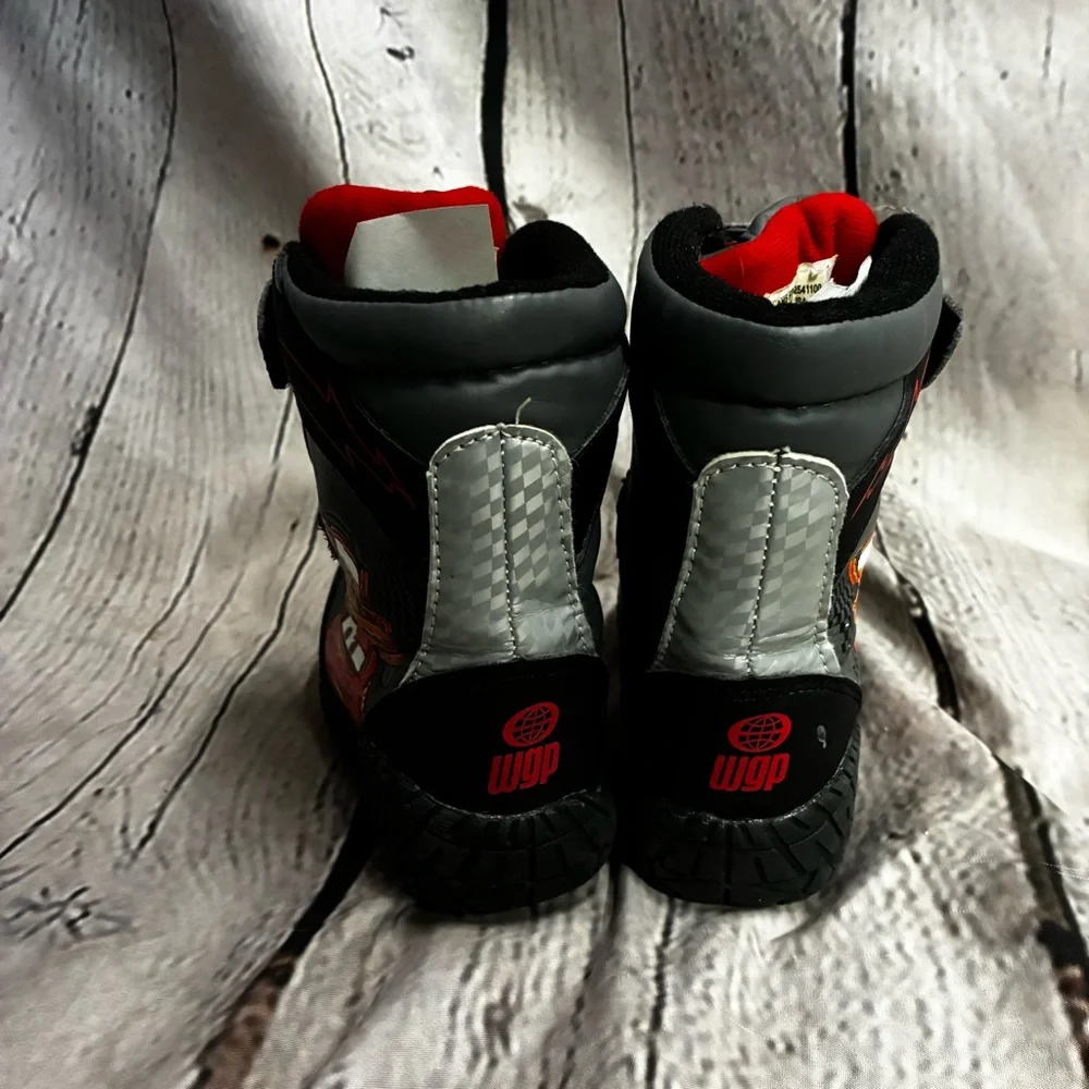 Disney Pixar Cars Movie Lightning McQueen Toddler‎ Boys' Winter Snow Boots Sz 7